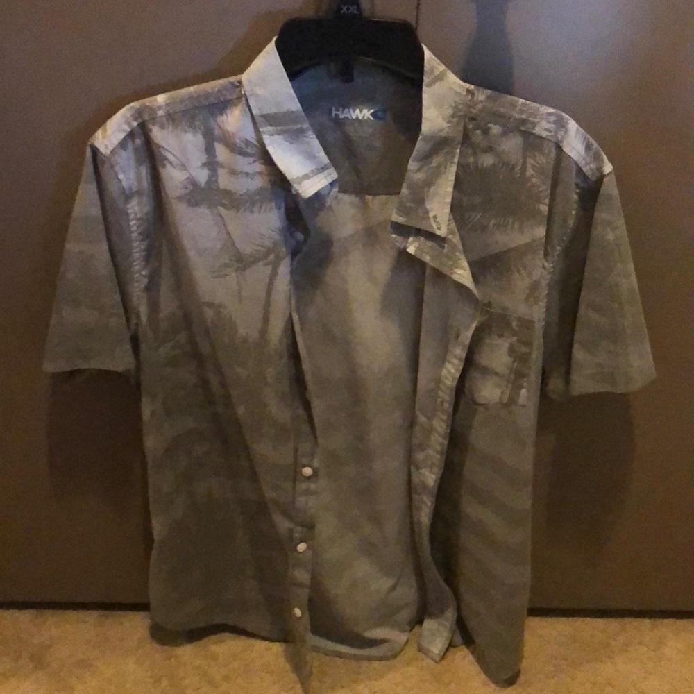 Grey button down